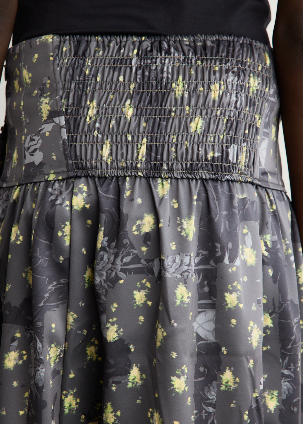 Printed Double Satin Corset Skirt