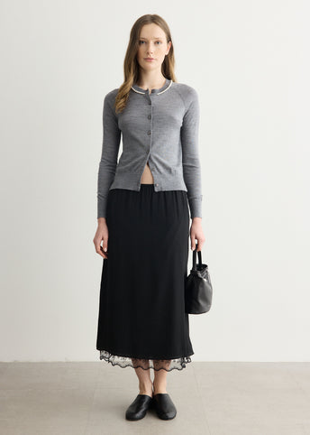 Embellished Classic Merino Silk Cardigan