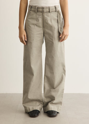 Twill Trousers with Belt