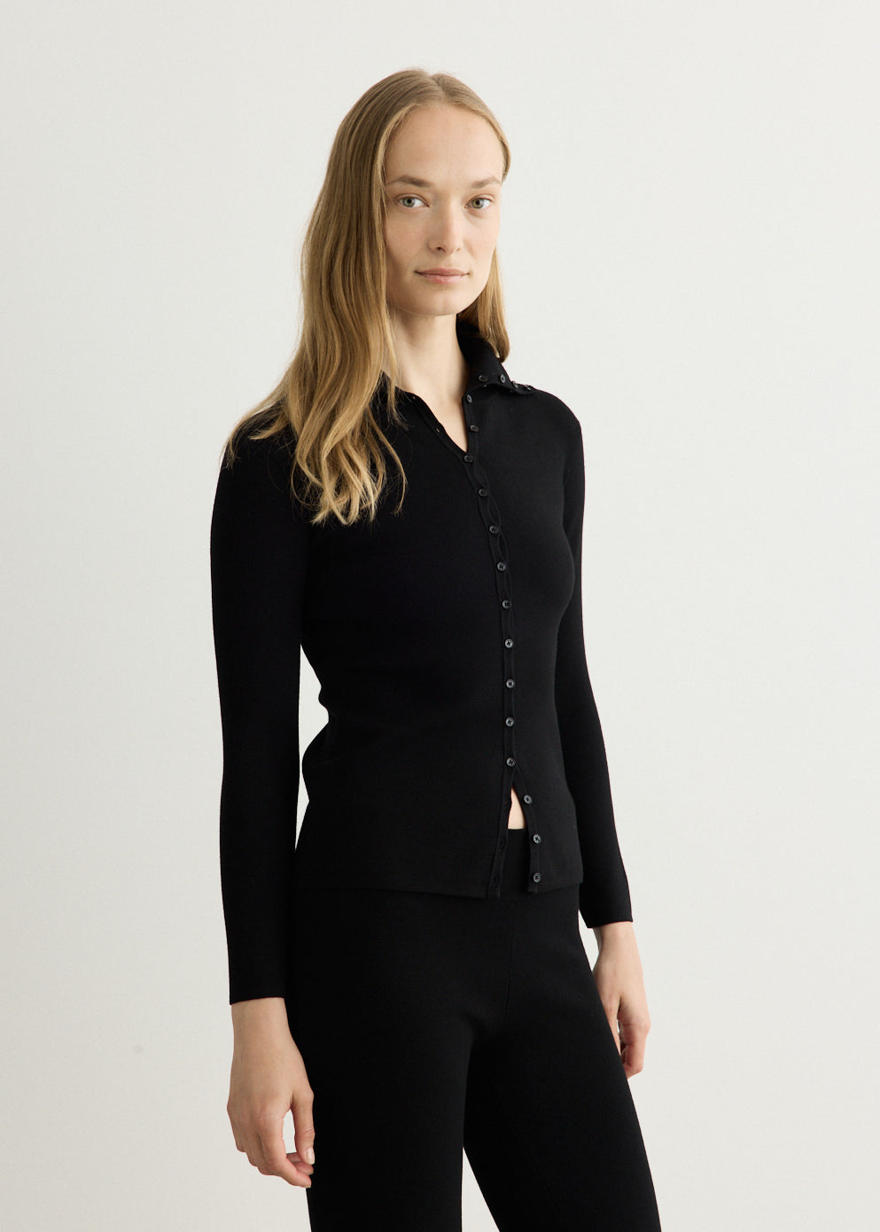 Fitted Polo Cardigan