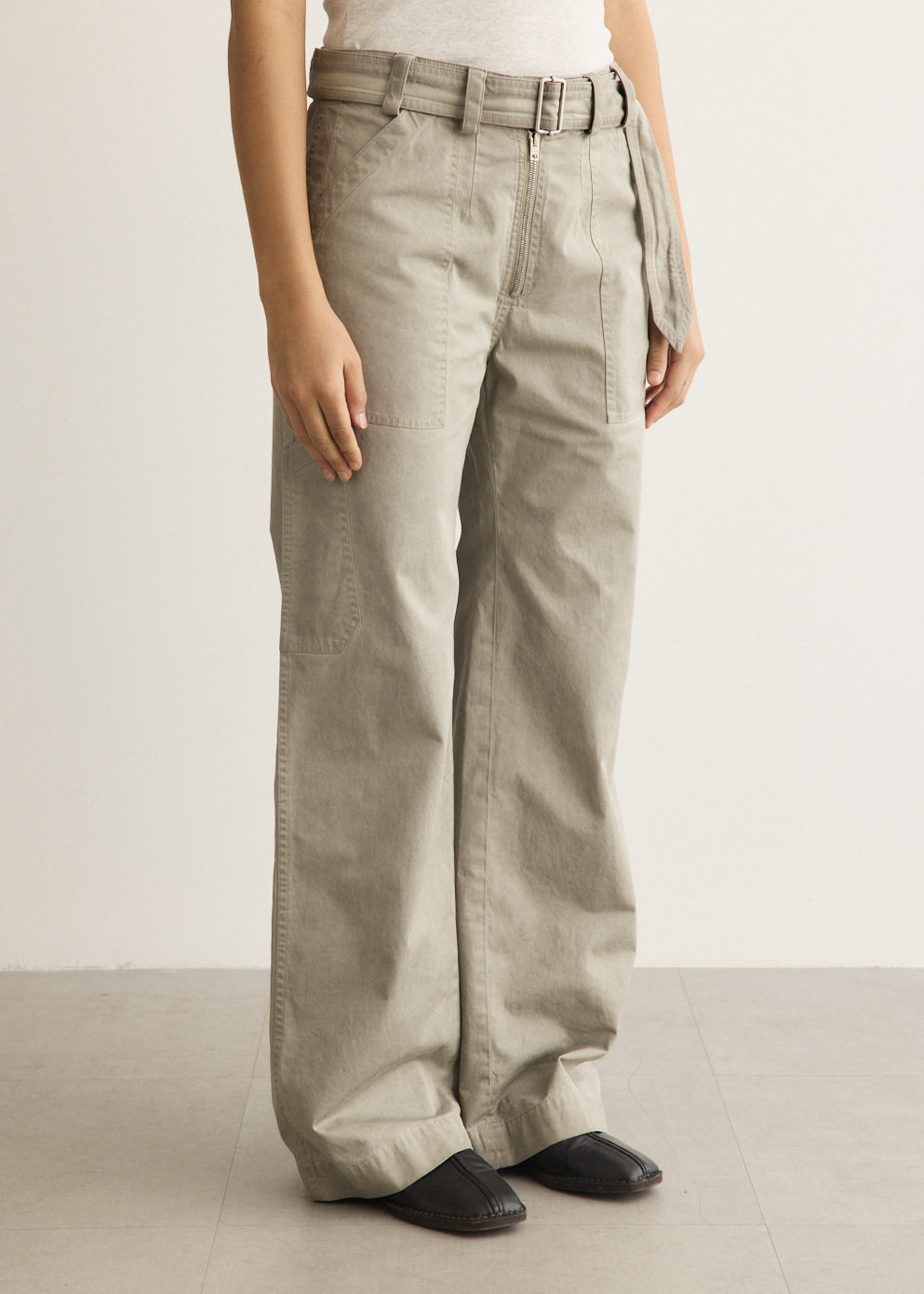 Twill Trousers with Belt