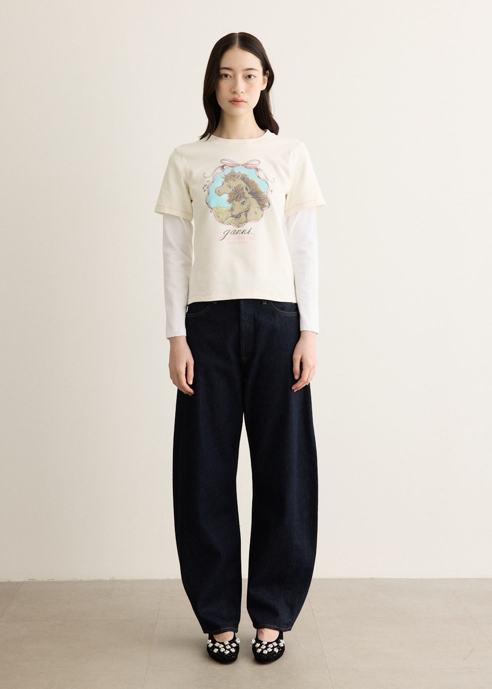 Baby Fit Double Layer T-shirt with Horses