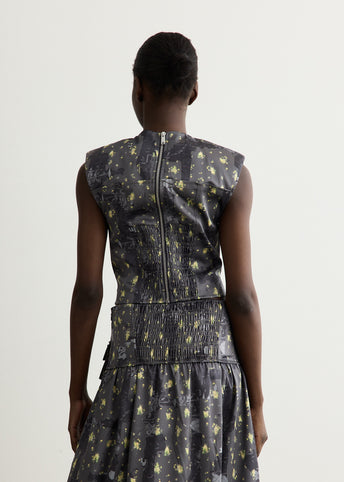 Printed Double Satin Corset Top