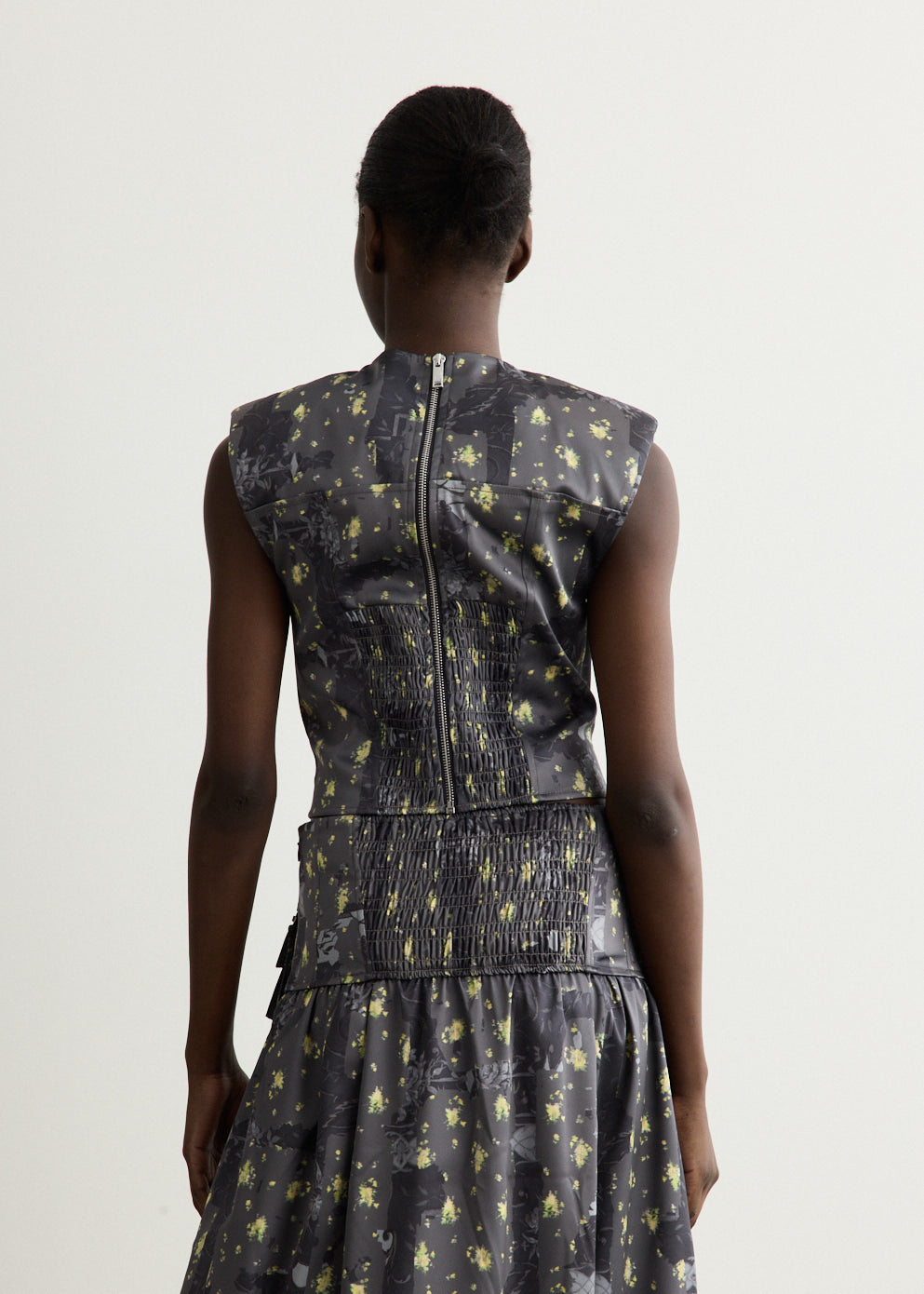 Printed Double Satin Corset Top
