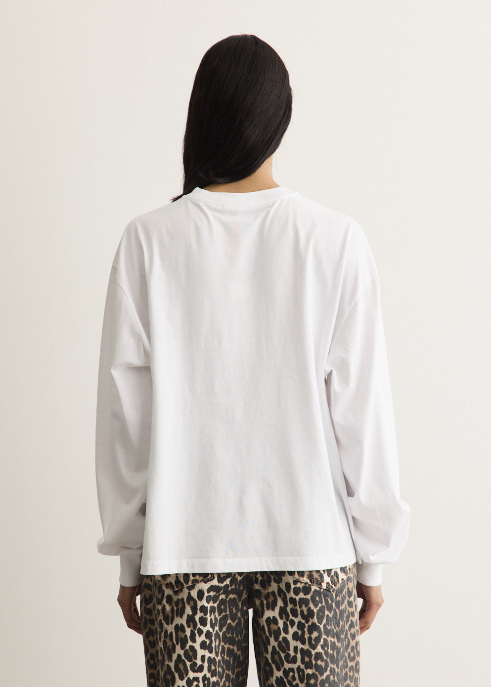 Basic Cotton Jersey Long Sleeve Strawberry T-Shirt