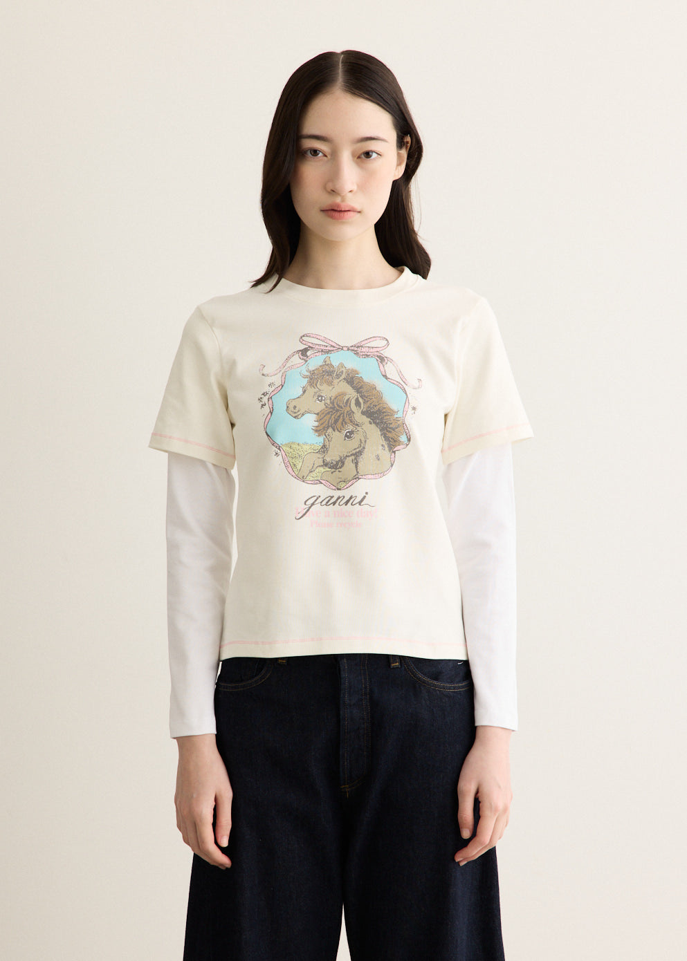 Baby Fit Double Layer T-shirt with Horses