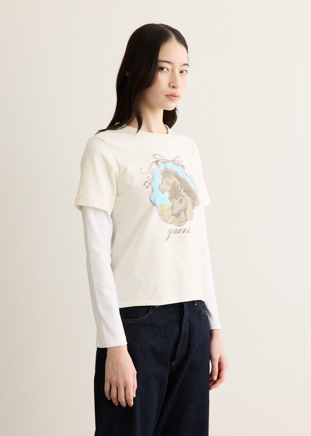Baby Fit Double Layer T-shirt with Horses