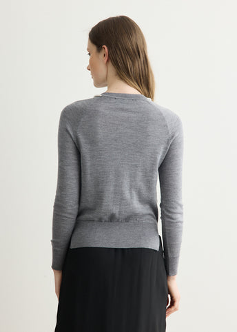 Embellished Classic Merino Silk Cardigan
