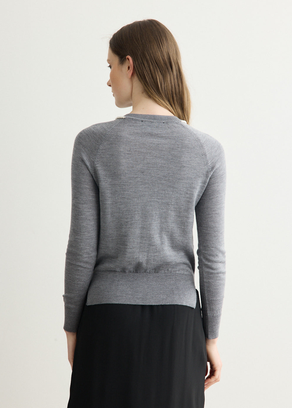 Embellished Classic Merino Silk Cardigan