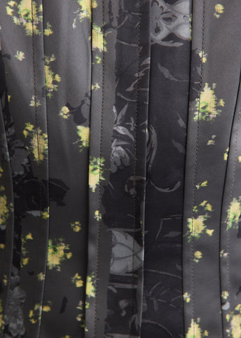 Printed Double Satin Corset Top