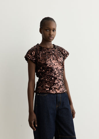 Velvet Sequins Top