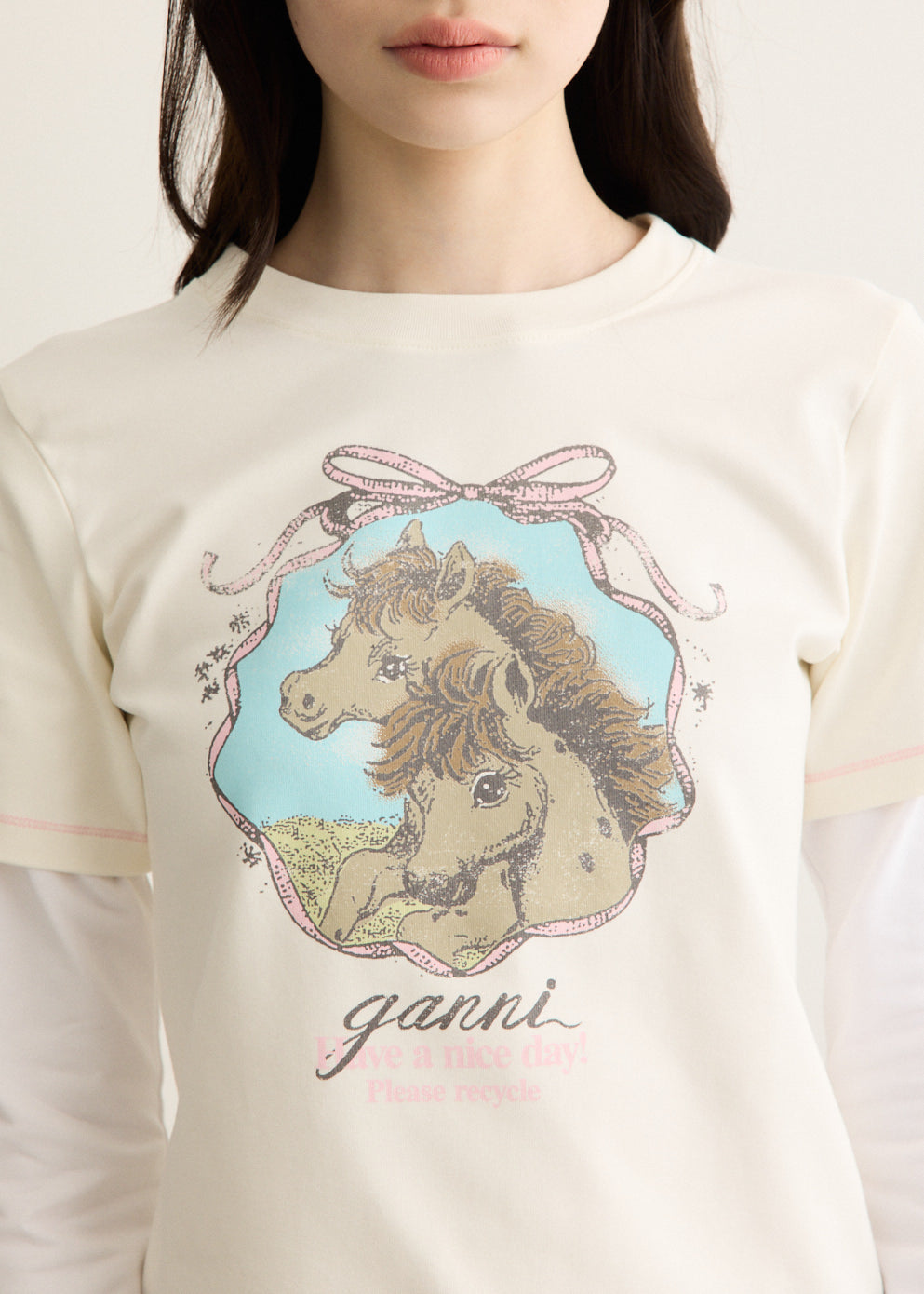 Baby Fit Double Layer T-shirt with Horses
