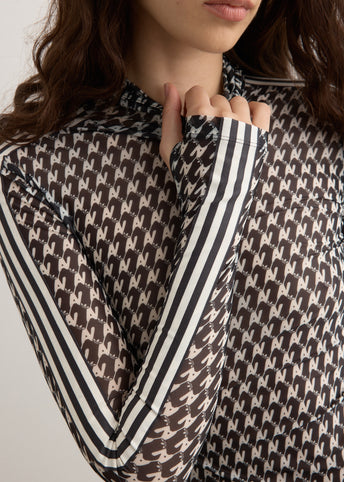 x Avavav Mesh All Over Print Top