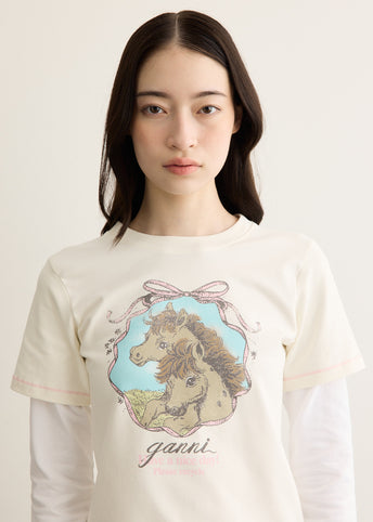 Baby Fit Double Layer T-shirt with Horses