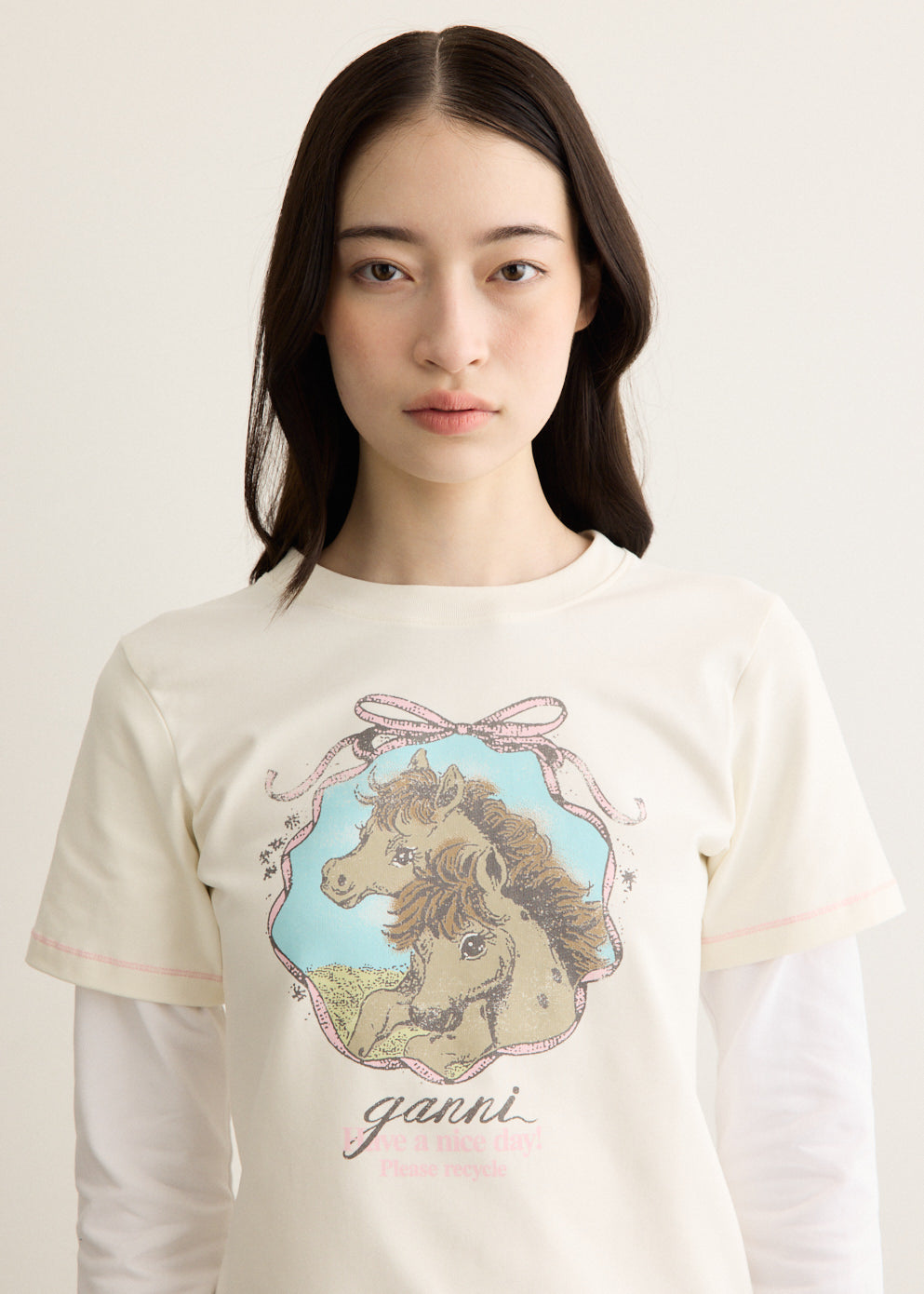 Baby Fit Double Layer T-shirt with Horses