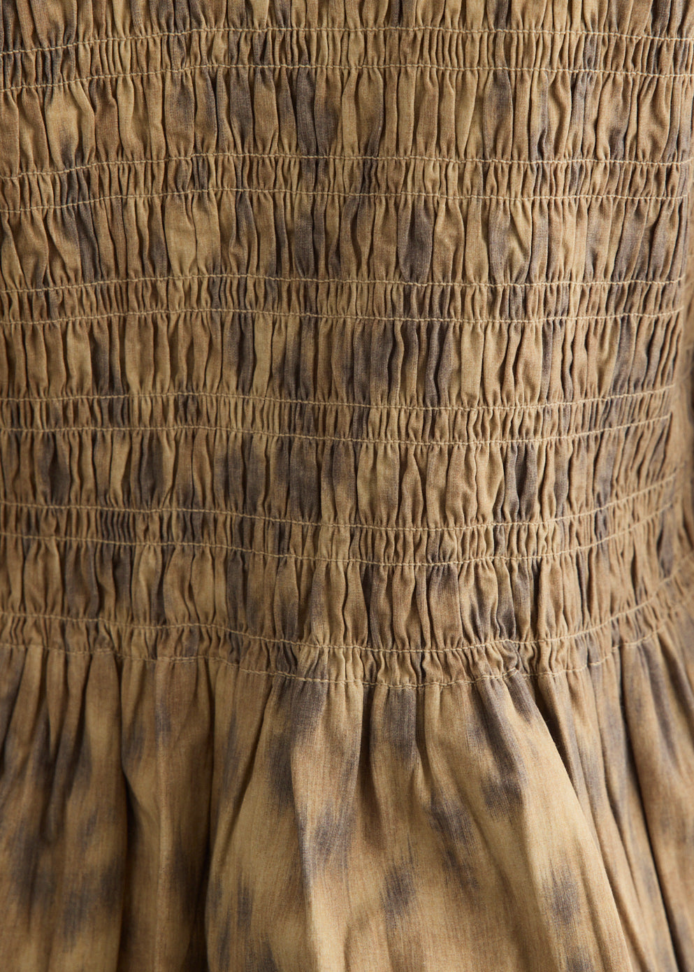 Printed Stretch Cotton Smocked Tie String Top
