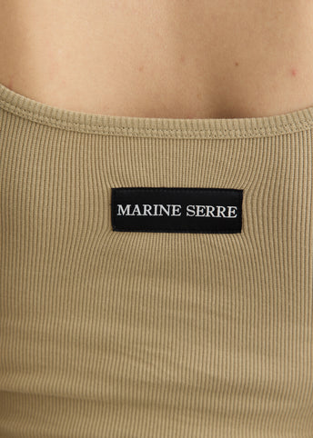 Moon Logo Ribbed Jersey Crop Tank Top