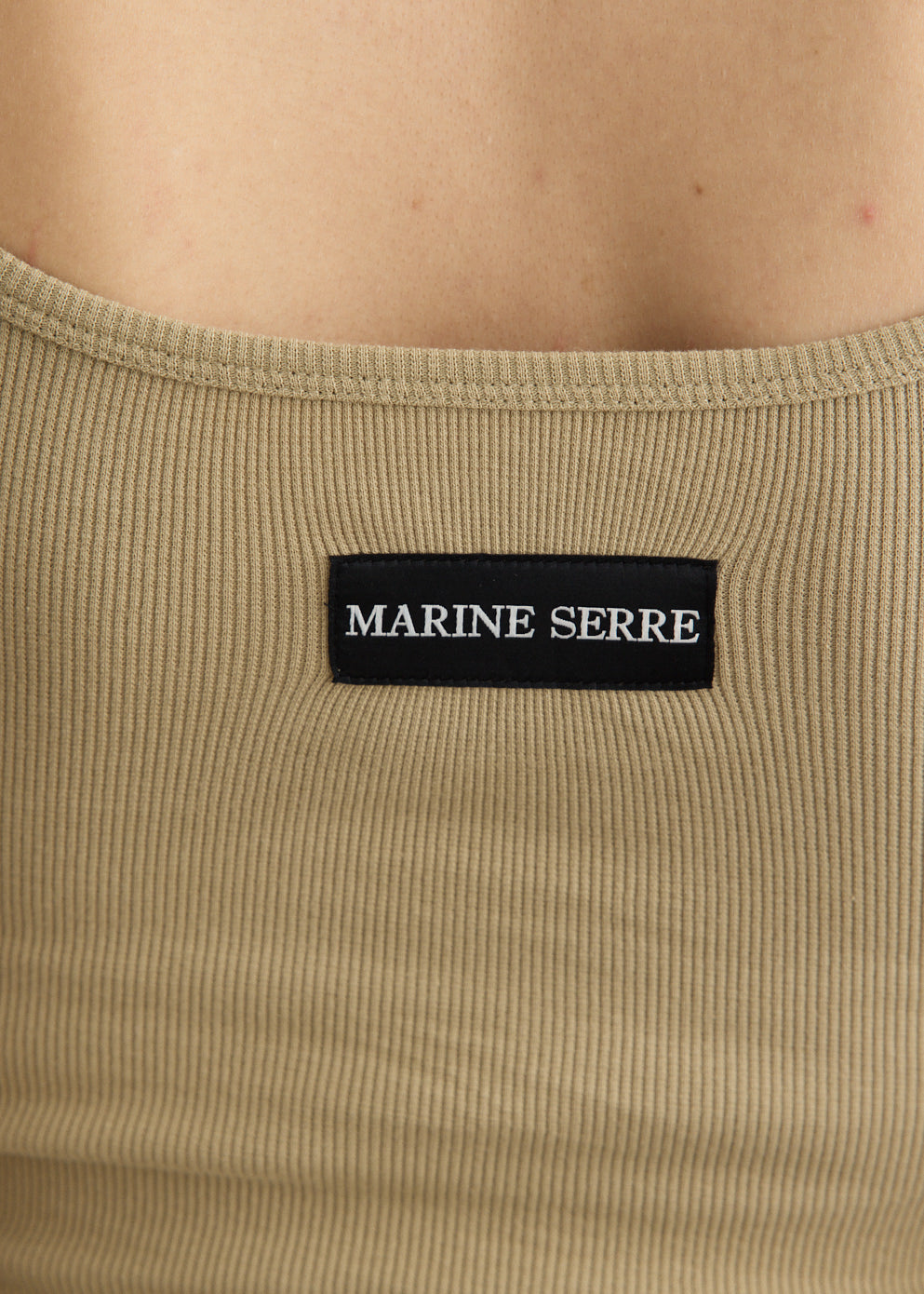Moon Logo Ribbed Jersey Crop Tank Top