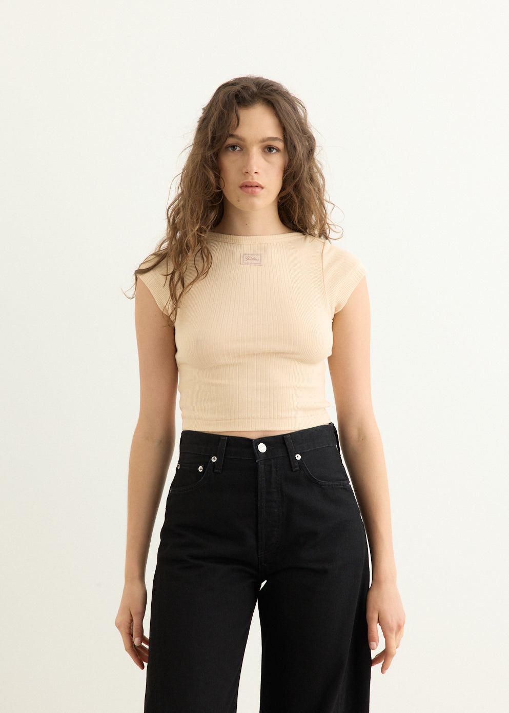 Cotton Ribbed Cropped Baby T-Shirt