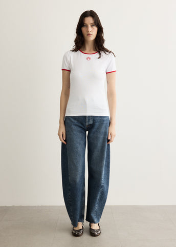 Moon Logo Bicolour Jersey Short Sleeve T-Shirt