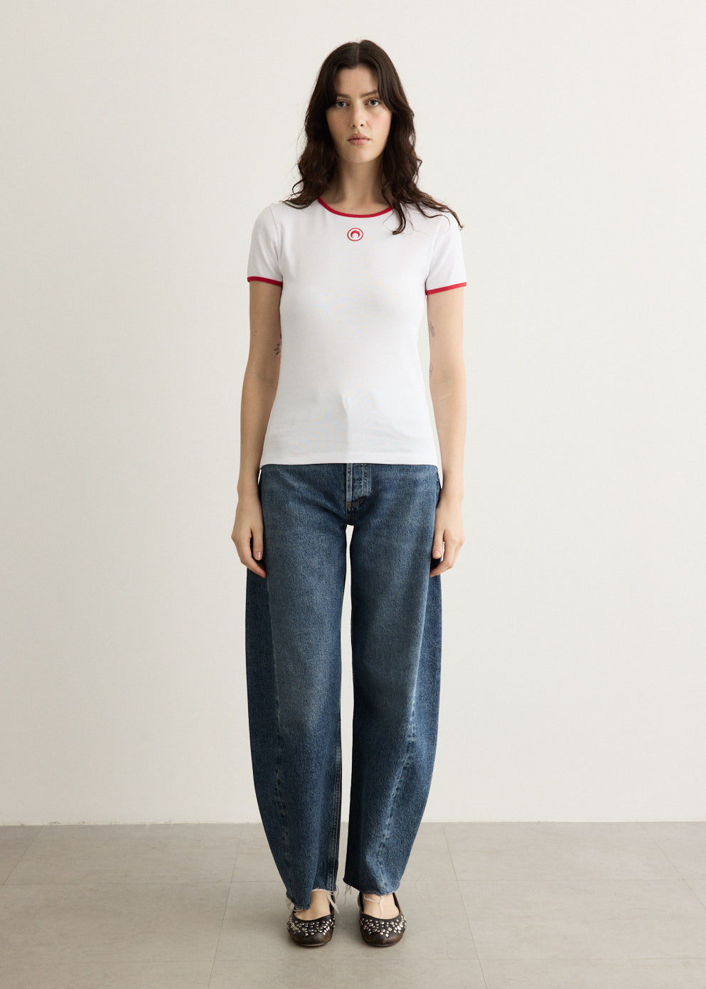 Moon Logo Bicolour Jersey Short Sleeve T-Shirt