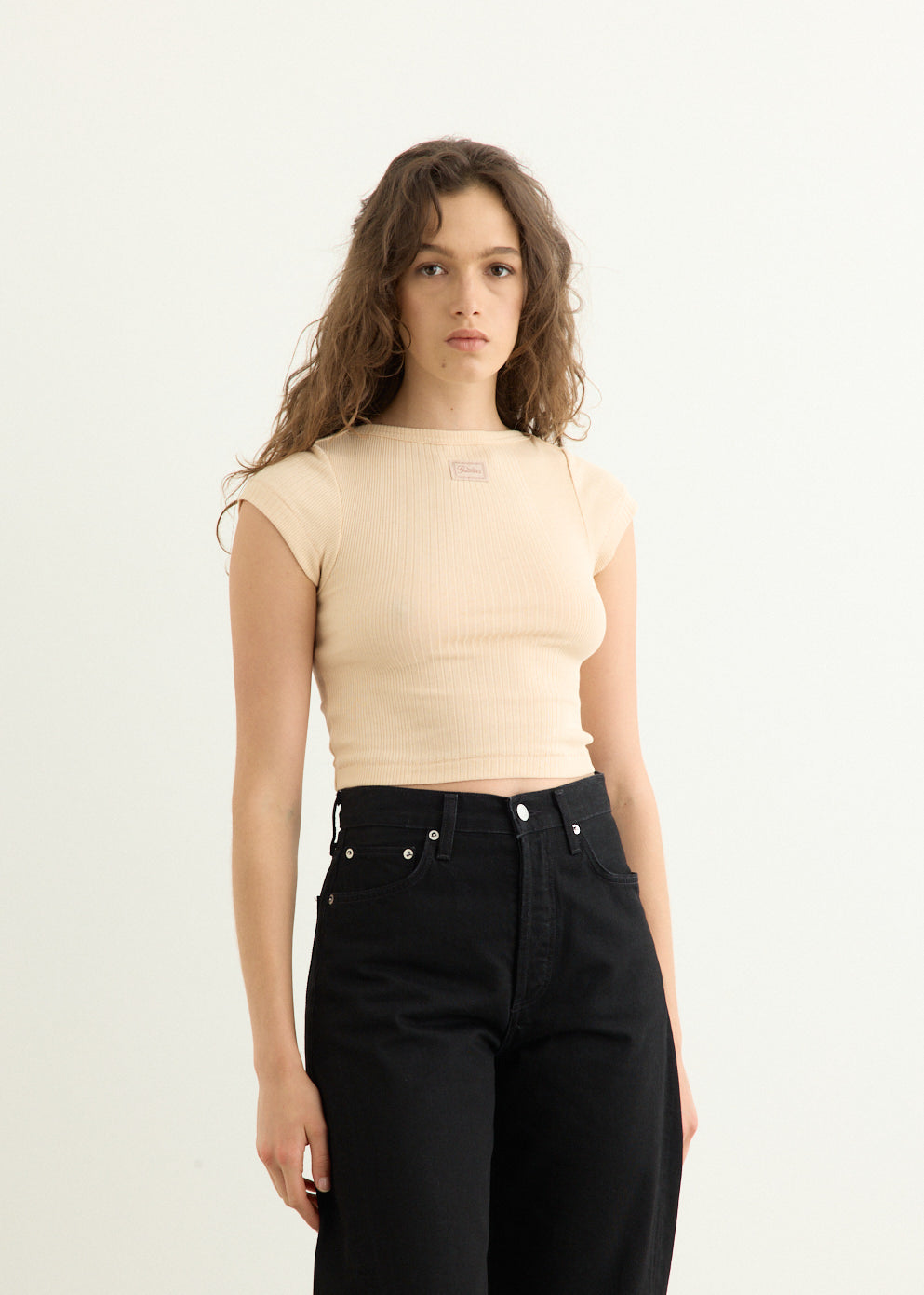 Cotton Ribbed Cropped Baby T-Shirt