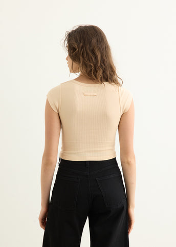 Cotton Ribbed Cropped Baby T-Shirt