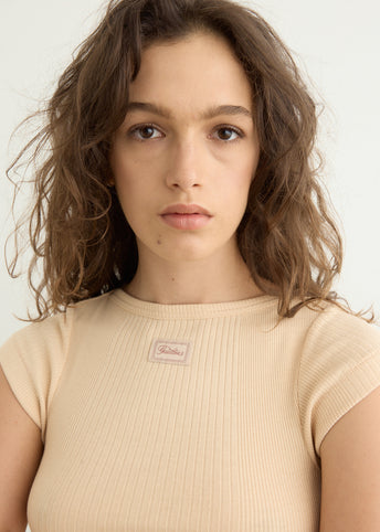 Cotton Ribbed Cropped Baby T-Shirt