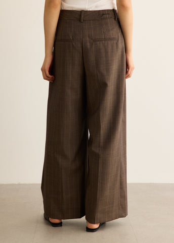 Light Wool Melange Stripe Wrap Pants