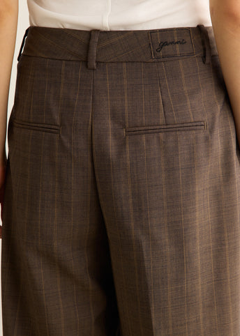 Light Wool Melange Stripe Wrap Pants