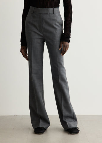 Wool Melange Suiting Straight Pants