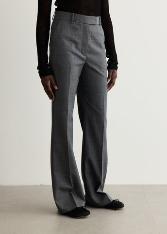 Wool Melange Suiting Straight Pants