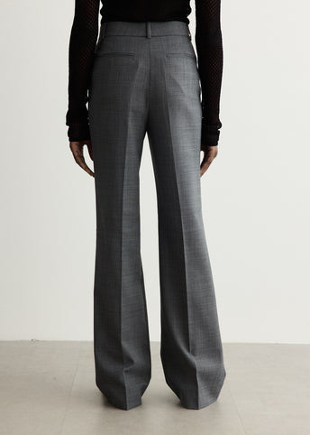 Wool Melange Suiting Straight Pants