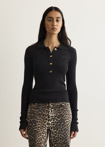 Sheer Wool Ribbed Polo