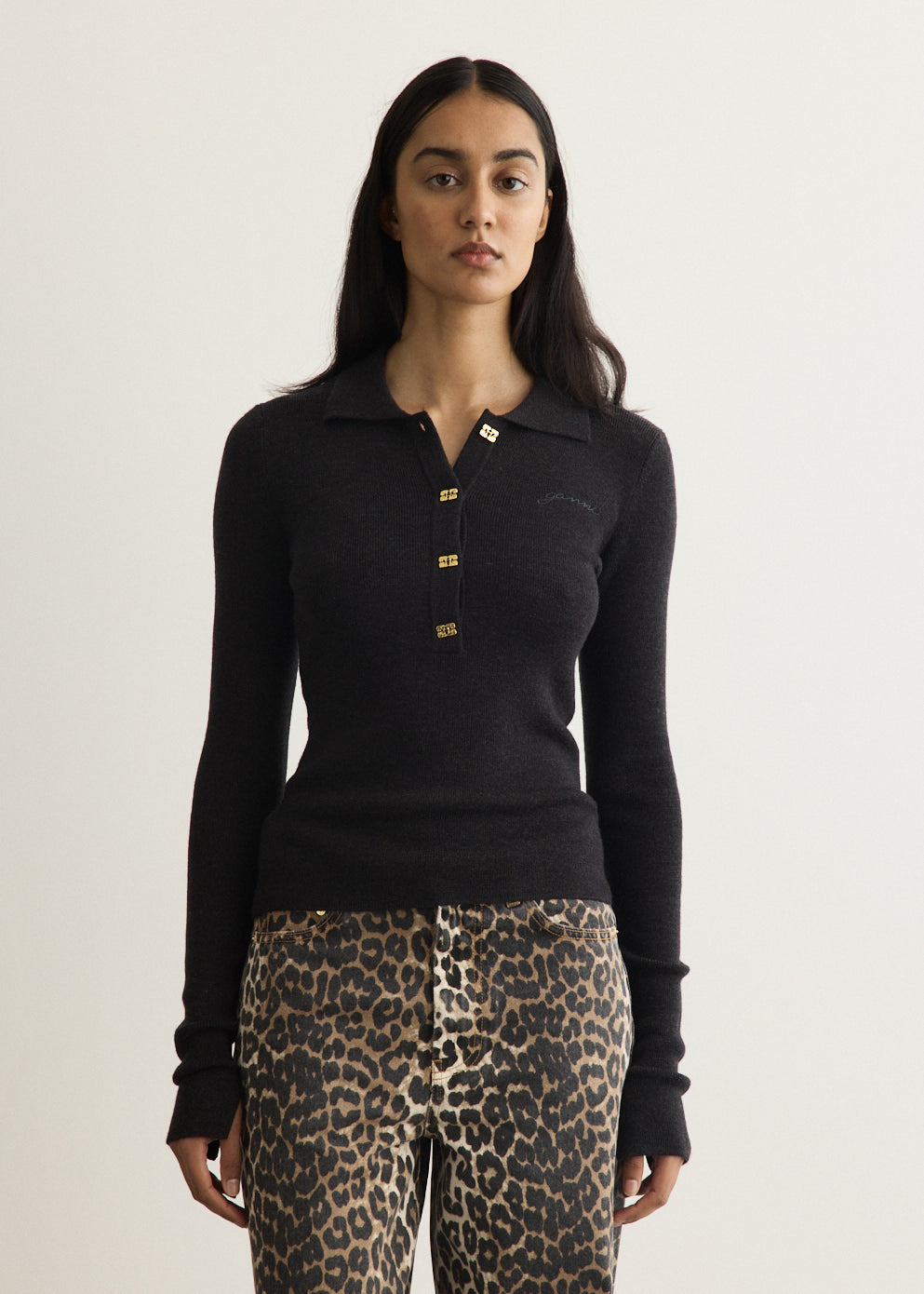 Sheer Wool Ribbed Polo