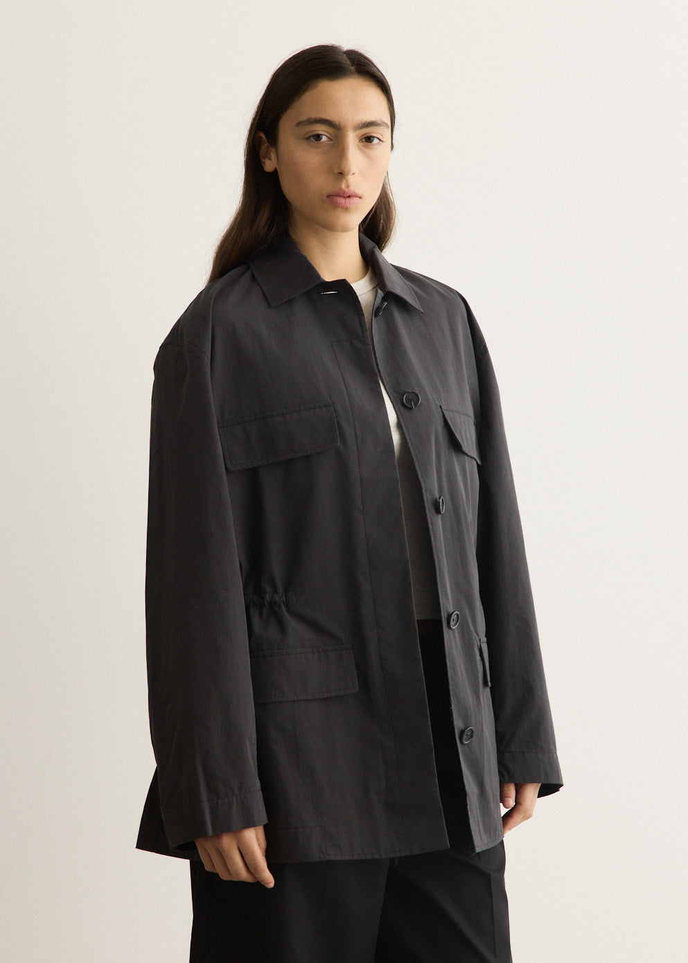 Collared Drawstring Jacket