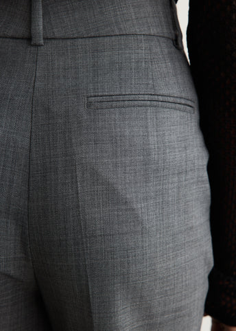 Wool Melange Suiting Straight Pants