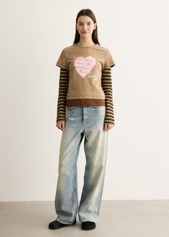 Layered Heart Message Long Sleeve T-Shirt