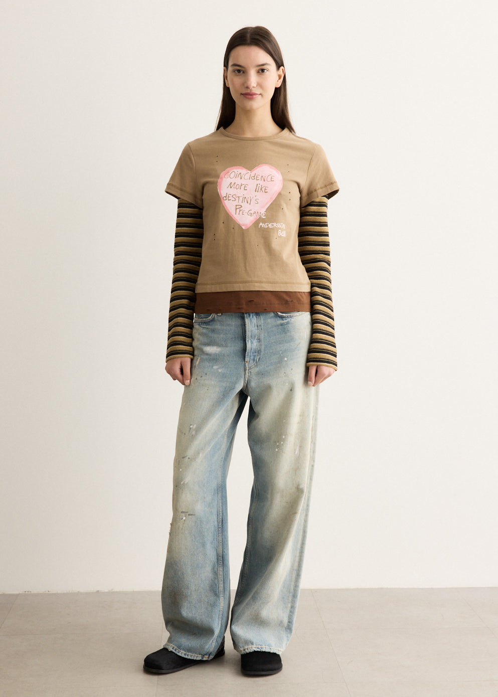 Layered Heart Message Long Sleeve T-Shirt