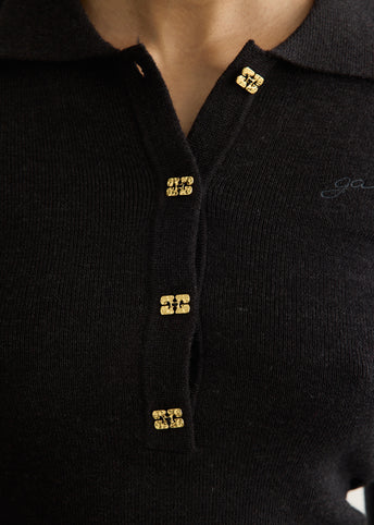 Sheer Wool Ribbed Polo