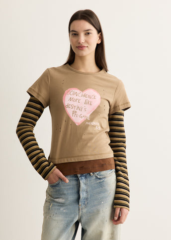 Layered Heart Message Long Sleeve T-Shirt