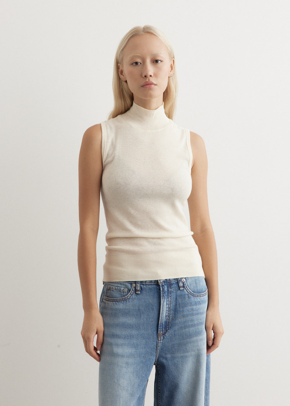 Sleeveless High Neck Top