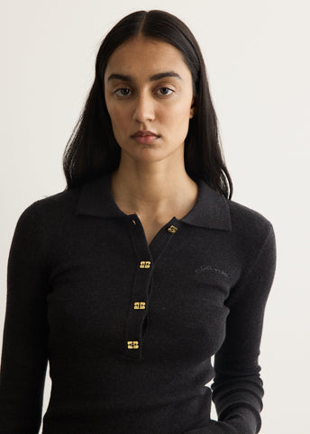 Sheer Wool Ribbed Polo
