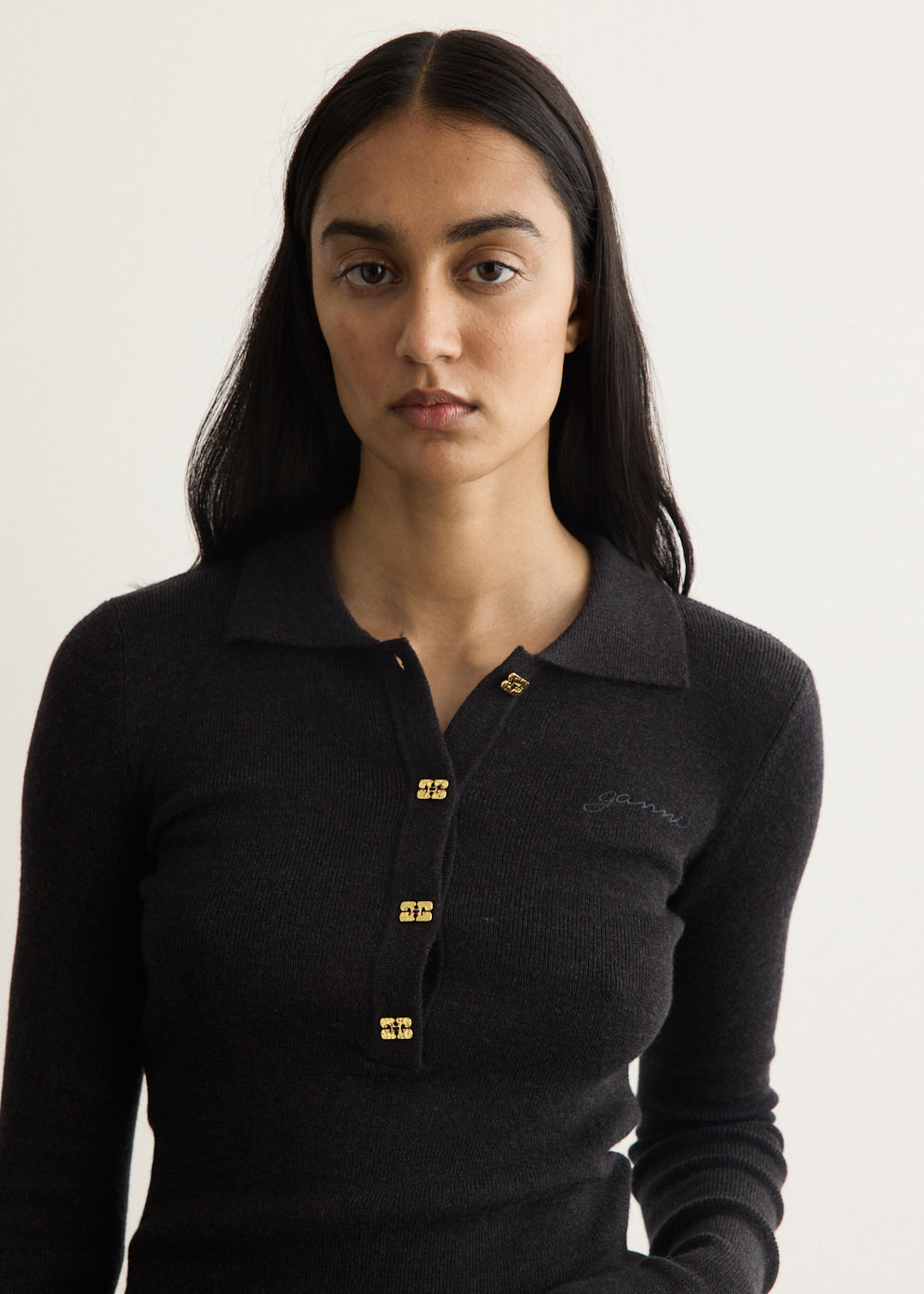 Sheer Wool Ribbed Polo
