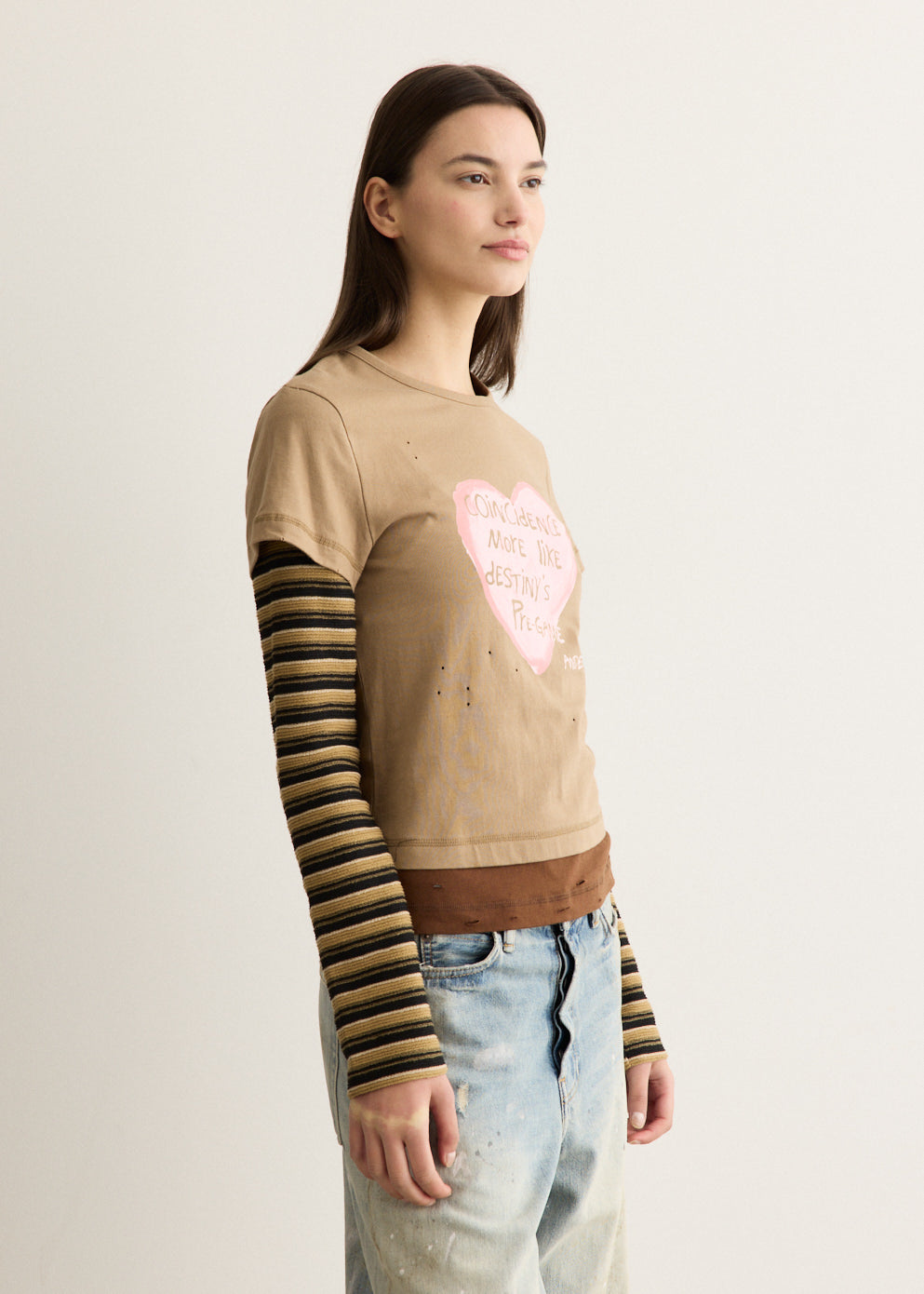 Layered Heart Message Long Sleeve T-Shirt