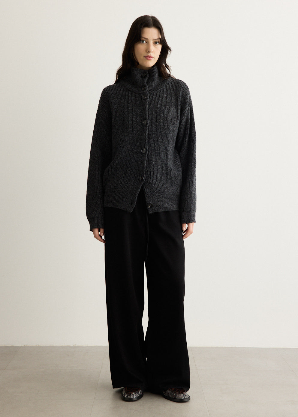 Hunter Funnel Rib Cardigan