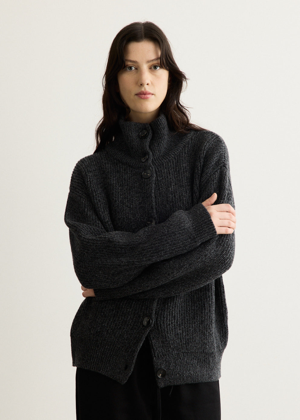 Hunter Funnel Rib Cardigan