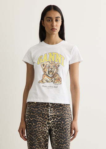 Basic Cotton Jersey Baby Fit Tiger T-Shirt