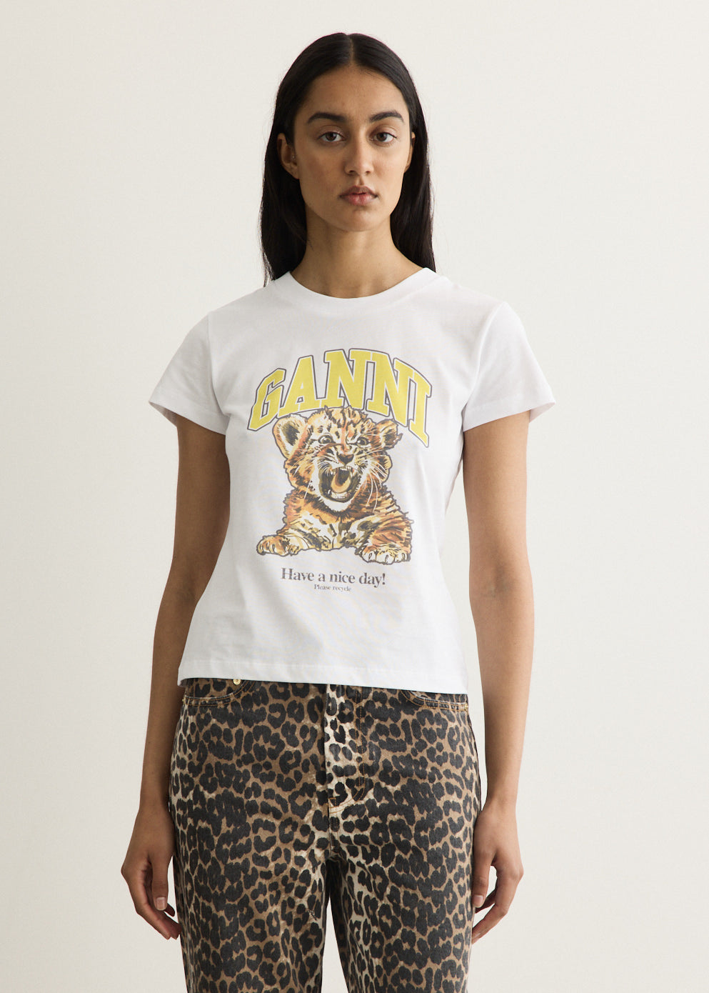 Basic Cotton Jersey Baby Fit Tiger T-Shirt