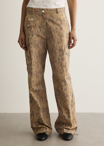 Printed Cotton Cargo Pants